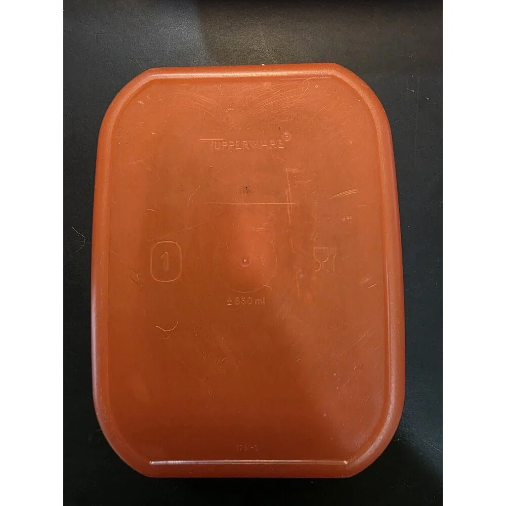 Vintage Tupperware Servalier One Touch Canister Set Orange Accordion Lids 4 Pc